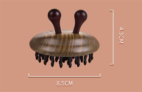 Wood Scalp Massager Snail Shape Tan Mujiang