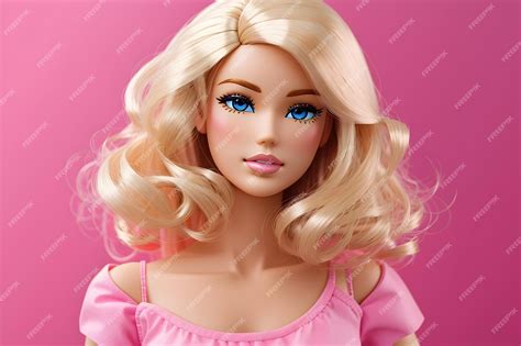 Premium Ai Image Barbie Blonde Hair Girl