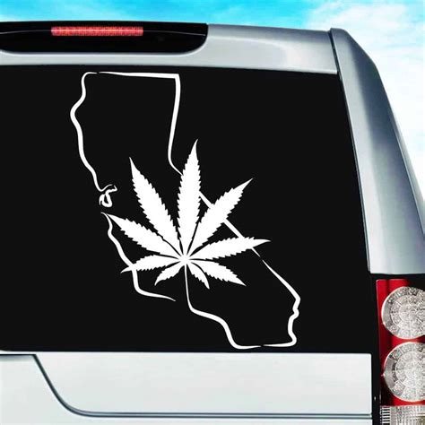 My little brother took the paper off the back of my vinyl, he tried sticking it up once, and i took it down because i don't want. California Marijuana Cannabis Leaf Vinyl Car Window Decal ...