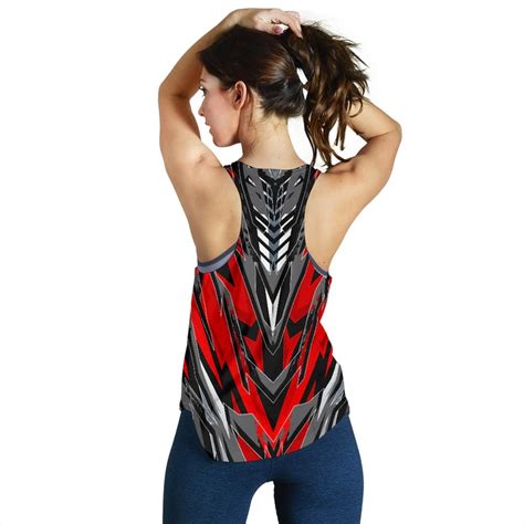 Racing Style Wild Red And Grey Womens Racerback Tank Womens Racerback Tank Racerback Tank
