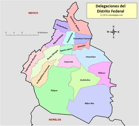 Mapa De Las Delegaciones Del Distrito Federal De México