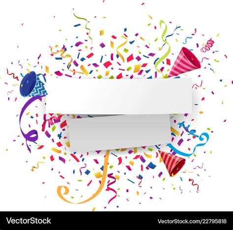 Celebrations Background With Ribbon And Confetti Vector Image