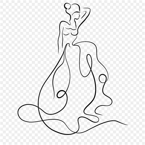 Abstract Outline Abstract Lines Wedding Dress Bride Dress Drawing