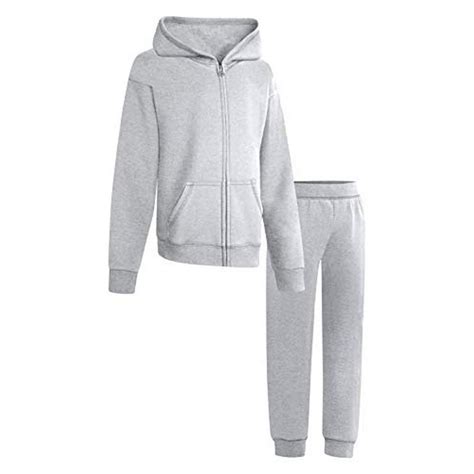 Hanes Full Zip Up Sweater Hoodies For Girls With Jogger Sweatpants