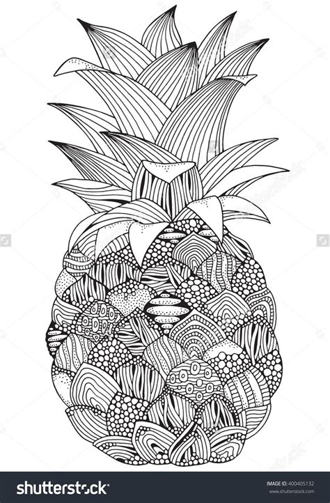This hart enjoys a quiet moment to have a drink! stock-vector-artistic-pineapple-on-white-background-hand ...