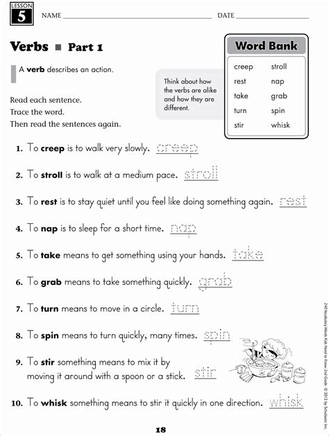 7th Grade Verb Worksheets — Db