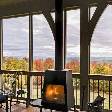 Next up was the screens. Screened in Porch with Vented Fireplace | Porch fireplace ...