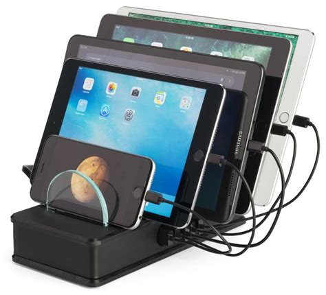Workshop Series Device Charge Hub For Desks W Acrylic Dividers 5 Usb
