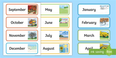 👉 Month Of The Year Word Cards Teacher Made