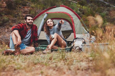 Young Couple Camping In Nature High Quality People Images ~ Creative