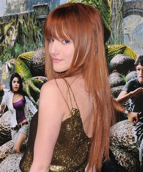 Bella Thorne Long Straight Copper Brunette Hairstyle With