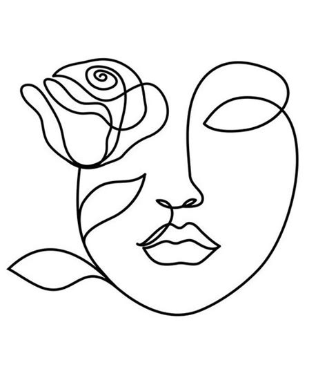 Abstract face drawing, line art. 10 Easy One Line Art Drawings - Do It Before Me