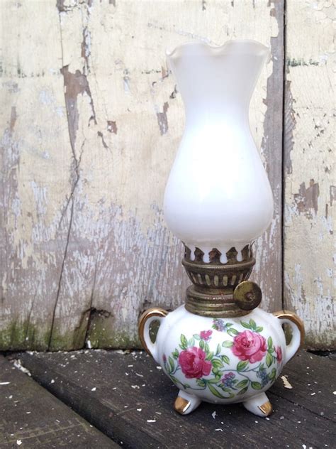 Miniature Porcelain Oil Lamp Antique Oil By Lovingblossoms On Etsy