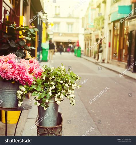 Flowers On Street Paris France Stock Photo Edit Now 158620364