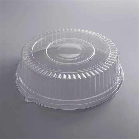 Visions 16 Clear Pet Plastic Round Catering Tray High Dome Lid 5pack