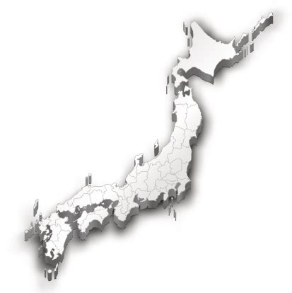 Map of japan showing the locations of kinkasan island miyagi. Japan Map White Stock Illustration - Download Image Now - iStock