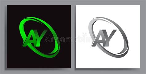 Letter AY Logotype Design For Company Name Colored Green Swoosh And