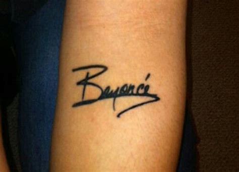 Beyonce Autograph Tattoo It Looks Amazing Beyonce Tattoo Latest