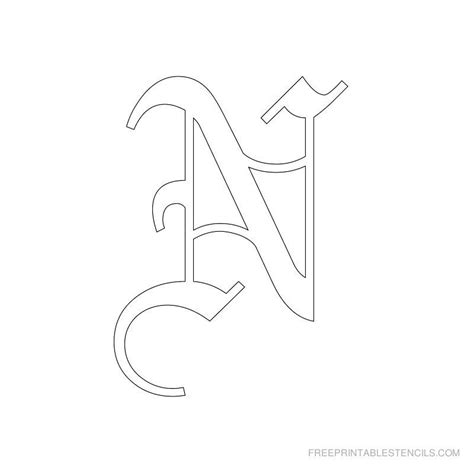 Printable Old English Alphabet Stencil N Old English Letters Old