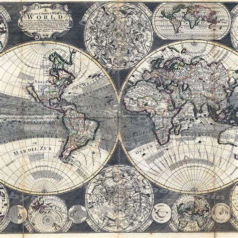 Vintage Old World Mapimage Download Retro Style Etsy