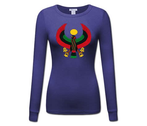Womens Purple Heru Longer Sleeve T Shirt Pan African Designs