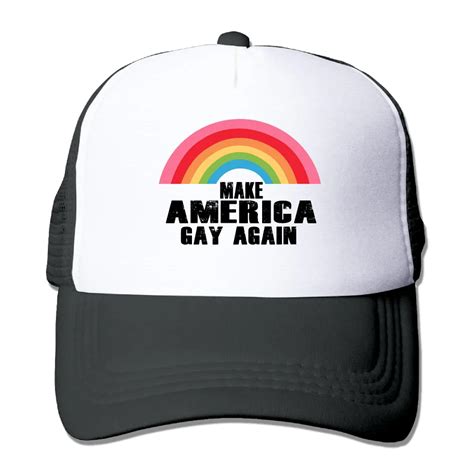 DUTRODU Unisex Baseball Caps Mesh Back Make America Gay Again Hat Caps