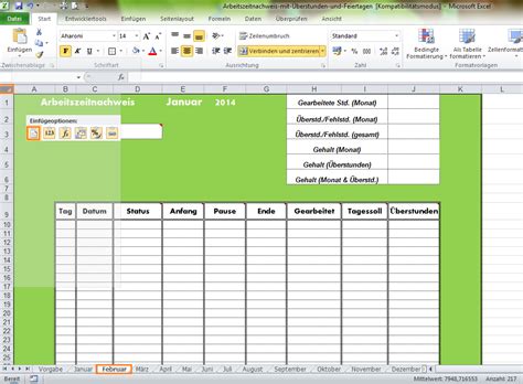 Alibaba.com bietet 6832 tabelle tischkalender drucken produkte an. Arbeitszeitnachweis Vorlage mit Excel erstellen - Office ...