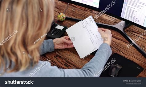 Paycheck Open Envelope Holding Payroll Cheque Stock Photo 2260842869