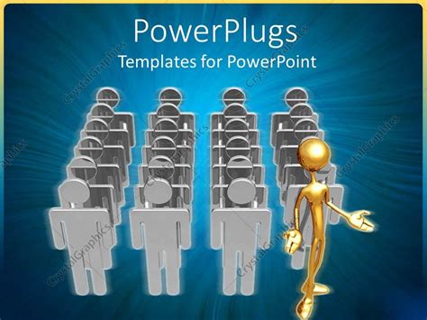 Powerpoint Template Lots Of Animated Human Figures With A Golden One
