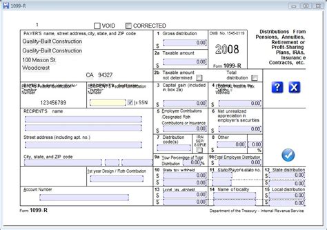 Entering And Editing Data Form 1099 R