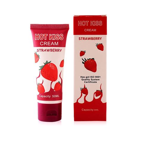 1pc hot kiss strawberry flavored edible lubricant intercourse male female cream oral sex