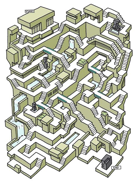 Twenty Five Difficult And Enjoyable Mazes Are The Perfect Distraction Maze Drawing Hidden