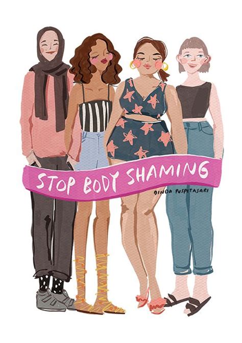 So just remeber, you are beautiful. Girls illustration stop body shaming. Love your body or no ...