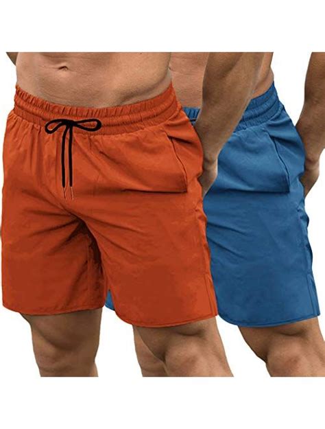 buy coofandy men s 2 pack gym workout shorts quick dry bodybuilding weightlifting pants training