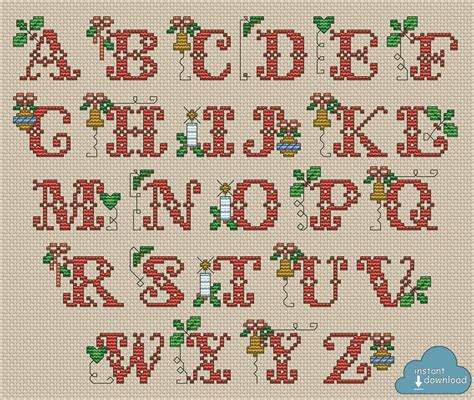 christmas alphabet cross stitch patterns cross stitch patterns
