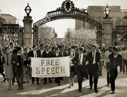 Image result for 1964 - The Free Speech Movement was started at the University of California at Berkeley.