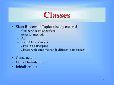 Ppt Classes Powerpoint Presentation Free Download Id9631403