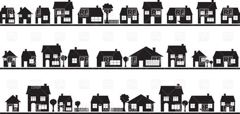 Neighbourhood Silhouettes Of Country Houses Architecture House