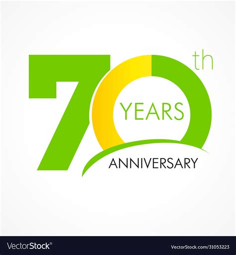 70 Years Anniversary Logo Royalty Free Vector Image