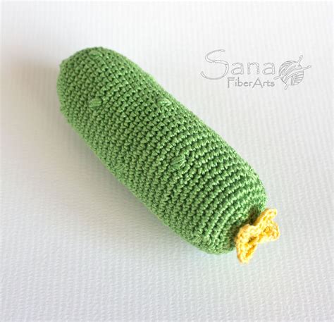 Cucumber Crochet Toy Play Food Pretend Play Green Vegetable
