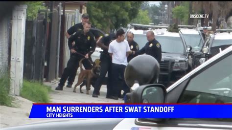 Man Surrenders After Swat Standoff In City Heights Youtube