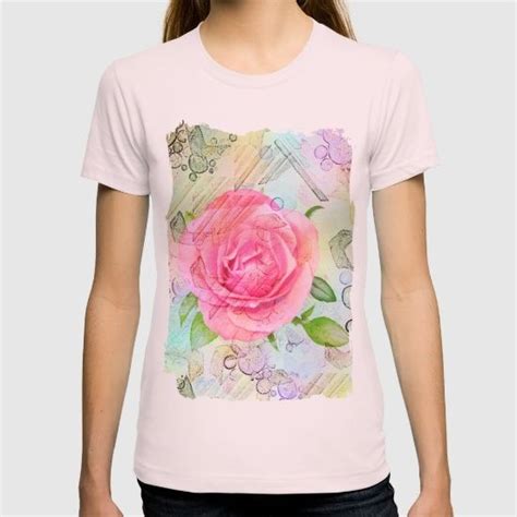 Pink Roses On A Painterly Background T Shirt T Shirts For Women