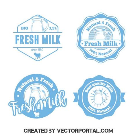 Etiquetas De Leche Fresca Royalty Free Stock Svg Vector