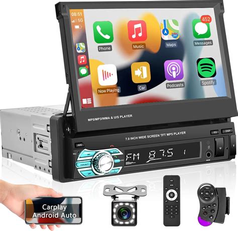 Buy Podofo Single Din Touchscreen Car Stereo With Apple Carplay And