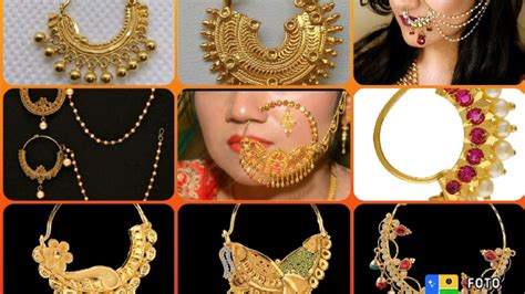 Latest Gold Nath Design2gram Gold Nath Design With Price Gold Nose Ring With Long Chain For