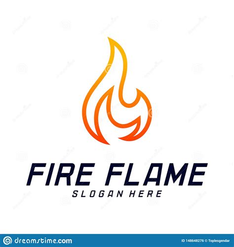 Fire Flame Logo Design Vector Template Icon Symbol Stock Vector