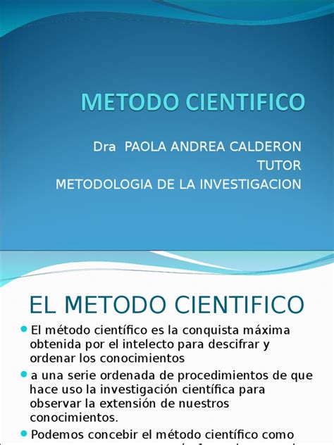 Metodocientificoppt Método Científico Hipótesis