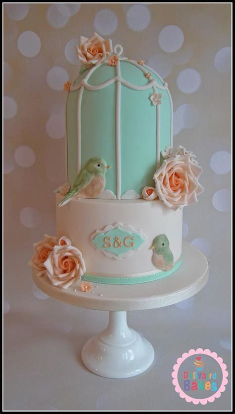Spring Birdcage Wedding Decorated Cake By Dollybird Cakesdecor