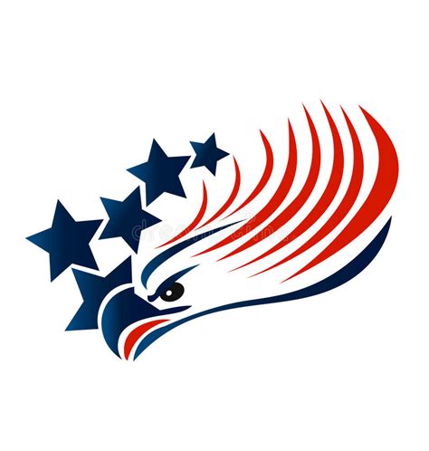 Bald Eagle American Flag Logo Stock Vector Illustration Of