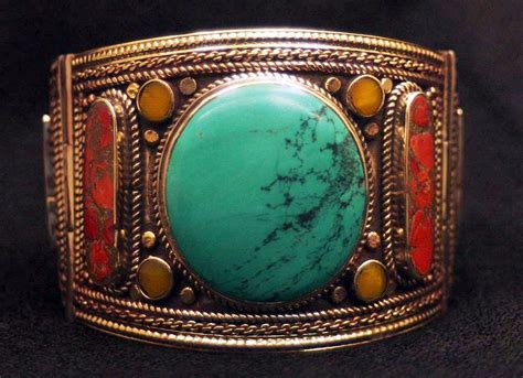 Tibetan Turquoise Coral Bracelet By Silkroadjewelry Turquoise